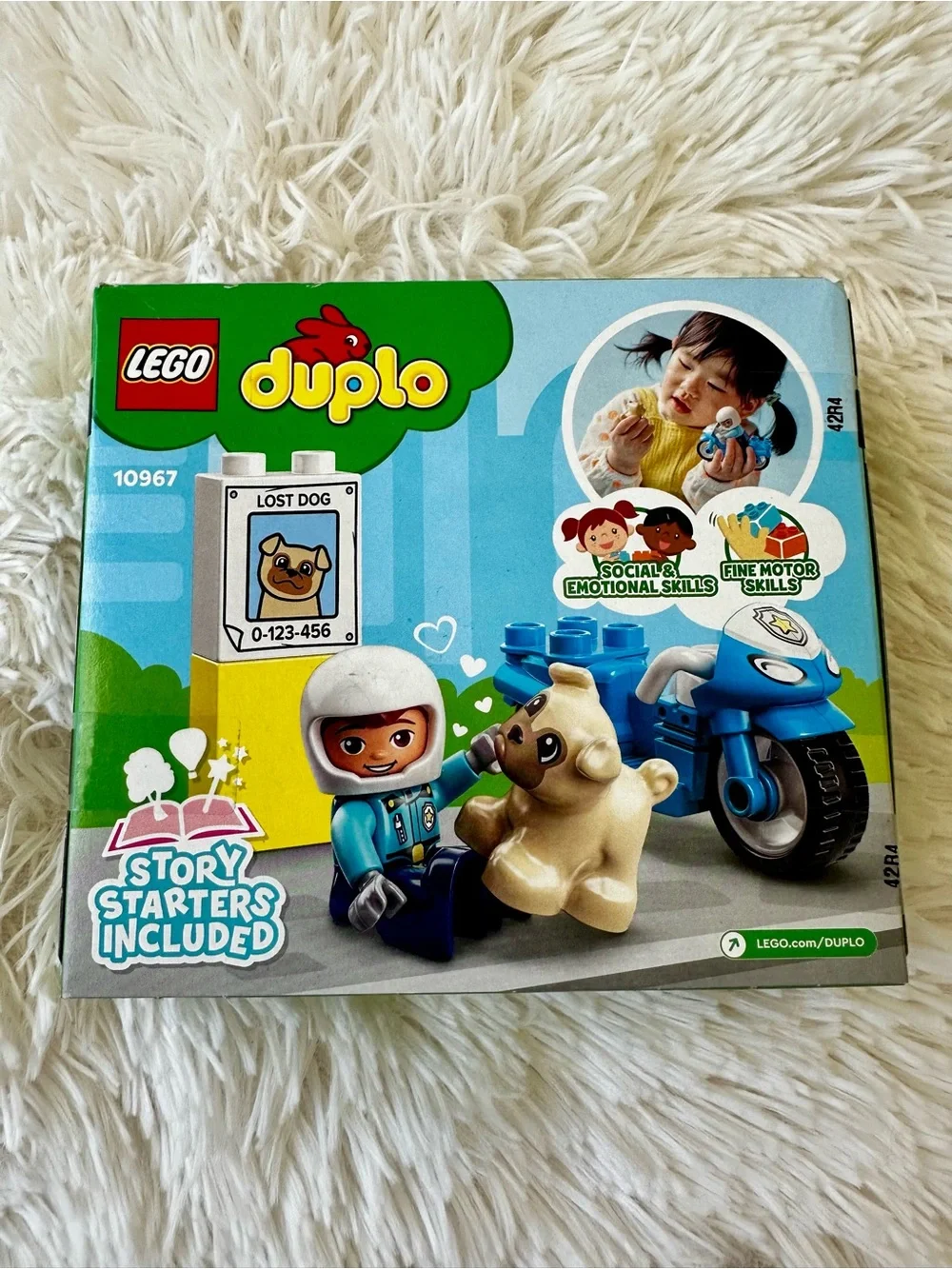 LEGO DUPLO 10967 Police Motorcycle Building Set 5 Pieces Sealed New Toddler Toy